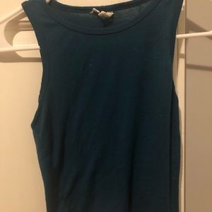 Map to Mars plain blue tank crop top